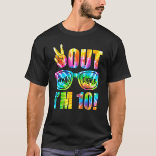 T-shirt Peace Out Chiffres simples Im 10 Type Dye 10e Anni