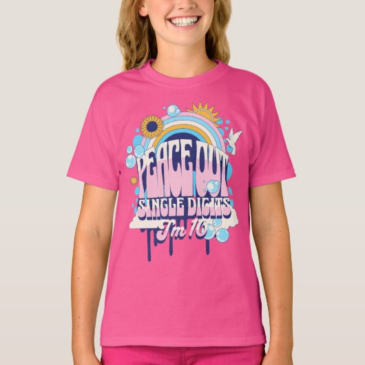 T-shirt Peace Out Chiffres simples Je suis 10 Dixième Anni (Devant)