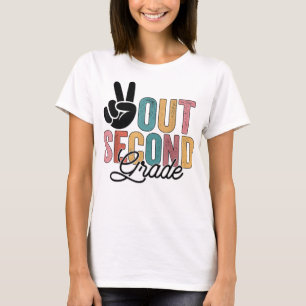 T-shirt Peace Out Deuxième Année Dernière Jour De L'École 