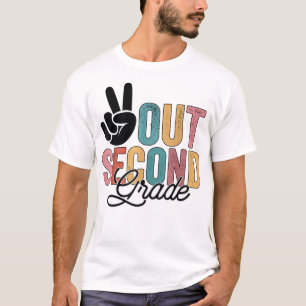 T-shirt Peace Out Deuxième Année Dernière Jour De L'École 