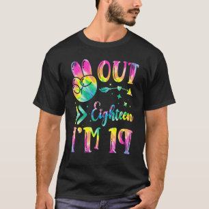 T-shirt Peace Out Dix-huit j'ai 19 ans Tie Dye Anniversair