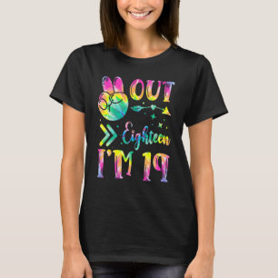 T-shirt Peace Out Dix-huit j'ai 19 ans Tie Dye Anniversair