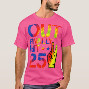 T-shirt Peace Out Finalement frappé 25 ans Anniversaire 25