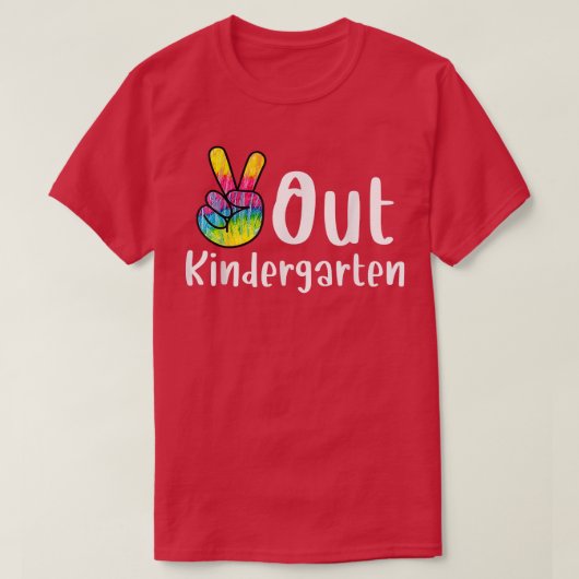 T-shirt Peace Out Kindergarten Tie Dye Graduation Classe D (Design devant)