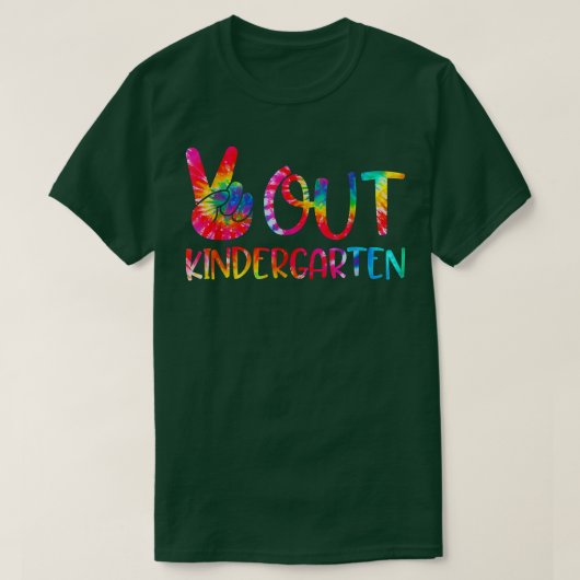 T-shirt Peace Out Kindergarten Tie Dye Jote Jour Dernier D (Design devant)