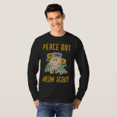 T-shirt Peace Out Meow Scout Men & Women's  Graphic Cat (Devant entier)