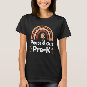 T-shirt Peace Out Pré K Rainbow Boho Cool diplômé