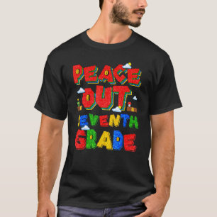 T-shirt Peace Out Septième qualité Adieu 7e année Bonjour