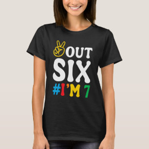T-shirt Peace Out Six J'ai 7 ans heureux Anniversaire Garç