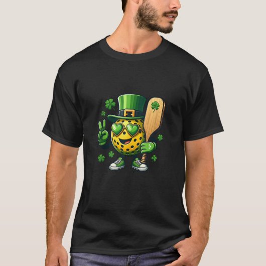 T-shirt Peace Sign Hand Funny St Patricks Day Lucky Pickle (Devant)