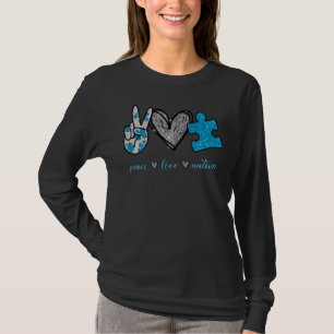 T-shirt Peace Sign He Peace Love Puzzle Sensibilisation su
