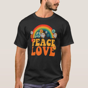 T-shirt Peace Sign Love 1960s 1970s Tie Dye Hippie Super