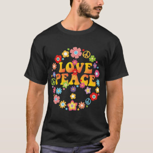 T-shirt PEACE SIGN LOVE 60s 70s Tie Costume hippie
