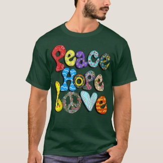 T-shirt PEACE SIGN LOVE 60s 70s Tie Dye Hippie Halloween C