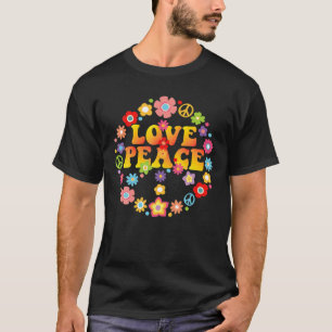 T-shirt Peace Sign Love 60S Les années 70 Hippie