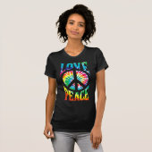 T-shirt Peace Sign Love 60S Les années 70 Tie Dye Hippie C (Devant entier)