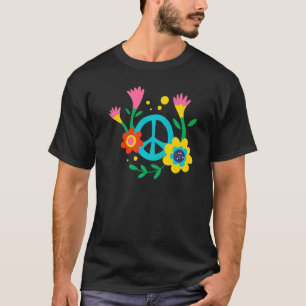 T-shirt Peace Sign Love 60s les années 70 Tie Dye Hippie C