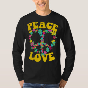 T-shirt Peace Sign Love 60s les années 70 Tie Dye Hippie H