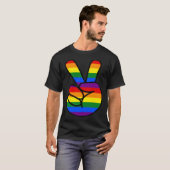 T-shirt Peace Sign Rainbow Hippie Love (Devant entier)