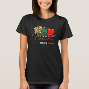 T-shirt Peace Unity Love Cute Earth Heart