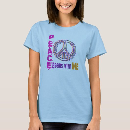 T-shirt PeaceBeginsWithMe (Devant)