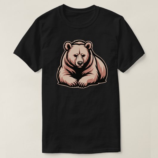 T-shirt Peaceful Resting Bear Illustration – Calm Strength (Design devant)