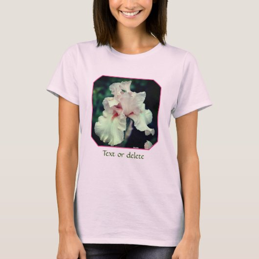 T-shirt Peach Bearded Iris Flower Personalized (Devant)
