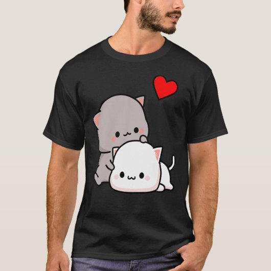T-shirt Peach Cat and Goma Love Never Fails Classic T-Shir (Devant)