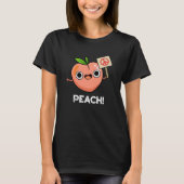 T-shirt Peach Funky Peace Fruit Pun Dark BG (Devant)