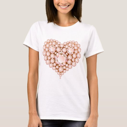 T-shirt Peach Heart Gems (Devant)