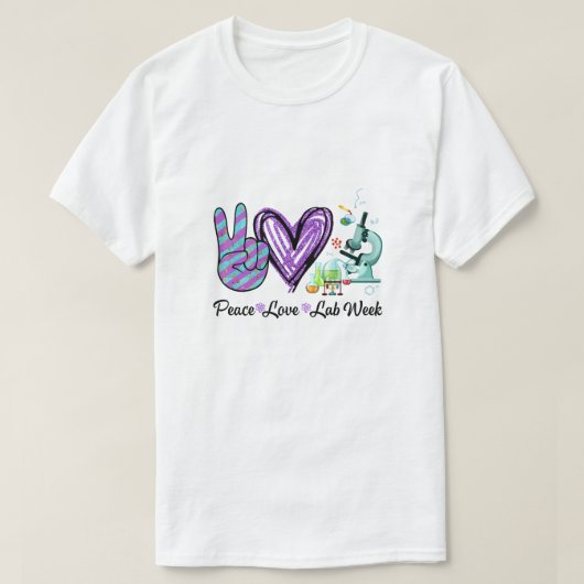 T-shirt Peach Love Lab Week Laboratory Tech Technologist (Design devant)