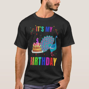 T-shirt Peacock 5e anniversaire mignon Oiseaux Animal Grap