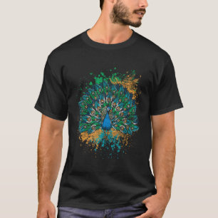 T-shirt Peacock à queue colorée décorative