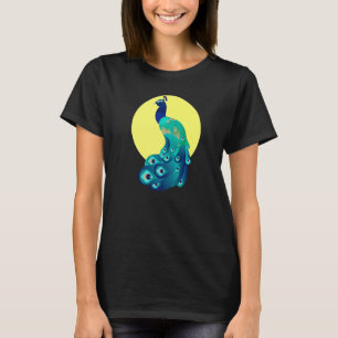 T-shirt Peacock assis sur les oiseaux d'arbre Graphique an