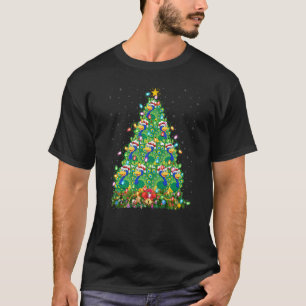 T-shirt Peacock Bird Xmas Lumières Père Noël Peacock Noël