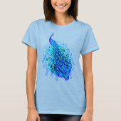 T-shirt Peacock en bleu turquoise et cobalt (Devant)