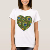 T-shirt Peacock Feather Glitt Art Imprimer (Devant)