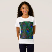 T-Shirt Peacock Feathers Etching Style (Devant entier)