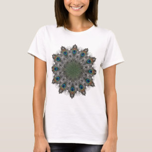 T-shirt Peacock Feathers Mandala