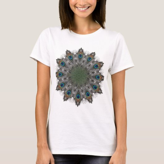 T-shirt Peacock Feathers Mandala (Devant)