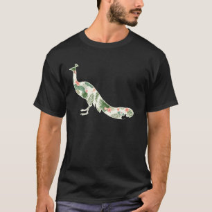 T-shirt Peacock Flower Girl Imprimer Floral Bird Hawaiian 