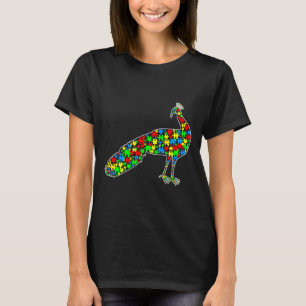 T-shirt Peacock Funny Puzzle Animaux Sensibilisation sur l