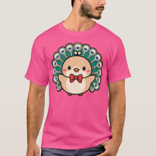 T-shirt Peacock Kawaii Bow Cravate Zoo Jour Voyage Garçons