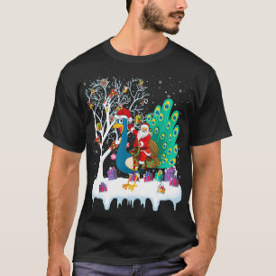 T-shirt Peacock Oiseau Amant Xmas cadeau Père Noël équi