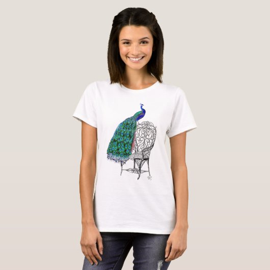 T-shirt Peacock sur la chaise (Devant entier)