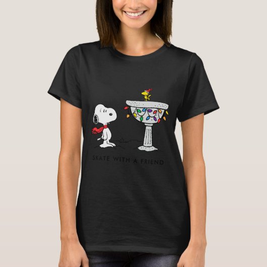 T-shirt Peanuts Decorated Bird Bath  (Devant)