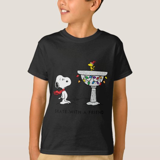 T-shirt Peanuts Decorated Bird Bath  (Devant)