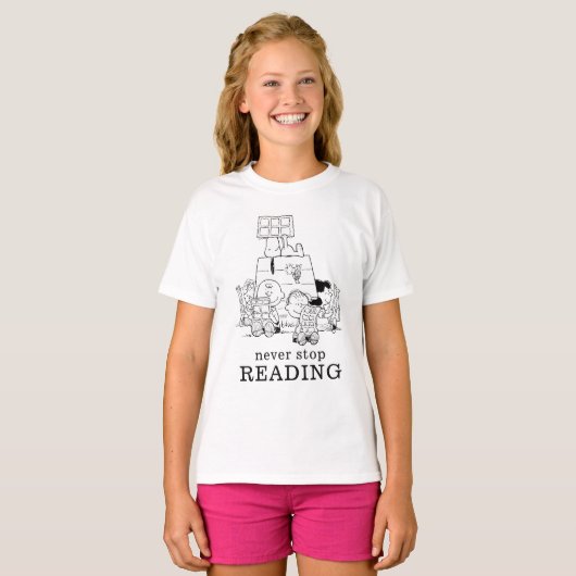 T-shirt Peanuts Gang Lecture Comics (Devant entier)