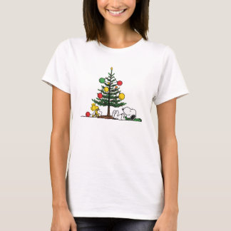 T-shirt Peanuts Snoopy Festive Christmas Tree Holiday Gift