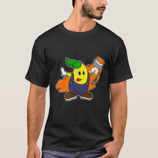 T-shirt Pear as Painer with Paint brush (Devant)